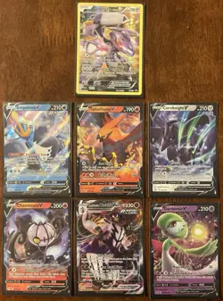Lot Of 7 Pokemon Cards - All V or VMAX and Genesect Full Art - Image 1