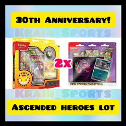 In Hand 2x Pokemon TCG Mega Ascended Heroes Sticker+30th Anniversary Box - Image 2