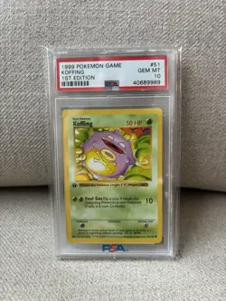 1999 Pokemon Base Set 1st Edition Koffing #51 PSA 10 GEM MINT - Image 1