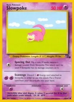 Moderately Played, English - 4 x Pokemon Slowpoke - 55/62 - Common - Unlimited E - Image 1
