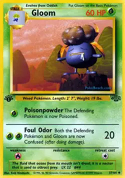 Moderately Played, English - 1 x Pokemon Gloom - 37/64 - Uncommon - 1st Edition - Image 1