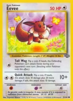 Moderately Played, English - 4 x Pokemon Eevee - 51/64 - Common - Unlimited Edit - Image 1