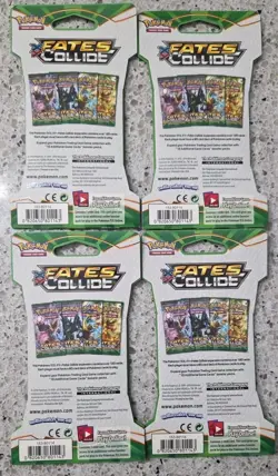 LOT OF FOUR (4) Pokemon XY-Fates Collide Sleeved Booster Packs. Pokemon Sealed! - Image 2