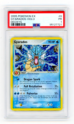 2005 Pokemon EX Gyarados Deoxys 8/107 Holo PSA 1 - Image 1