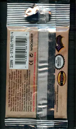 Fossil Pokemon TCG - Sealed Long Crimp Booster Pack - Lapras - Image 2
