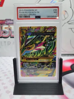 2015 Pokemon M Rayquaza EX (Shiny Full Art) 98/98 XY Ancient Origins Holo PSA 7 - Image 1