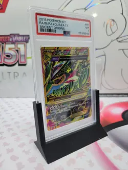 2015 Pokemon M Rayquaza EX (Shiny Full Art) 98/98 XY Ancient Origins Holo PSA 7 - Image 3