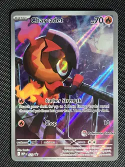 Pokemon TCG - Charcadet 022 Pokemon Center Stamped Promo Phantasmal Flames ETB - Image 1