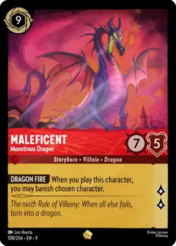 Disney Lorcana TCG - Maleficent - Monstrous Dragon 108/204 Legendary Fabled - Image 1