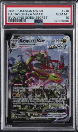 2021 POKEMON SWORD & SHIELD EVOLVING SKIES SECRET FULL ART/RAYQUAZA VMAX PSA 10 - Image 1
