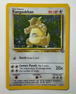 1999 Pokemon KANGASKHAN Jungle Set HOLO Foil Rare Unlimited Edition Card 5/64 NM - Image 1