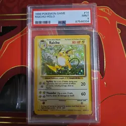 Pokemon Base Set Raichu Holo 14/102 PSA 9 MINT Plus BONUS GIFT! Vintage 1999 - Image 1