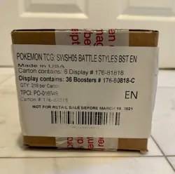 Pokemon TCG SWSH Battle Styles Booster Box Case Of 6 *FACTORY SEALED* 1st print - Image 1