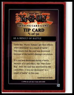 1996 YuGiOh Dark Revelation Tip Card #1/50 - Image 1