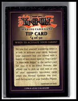 1996 YuGiOh Dark Revelation Tip Card #4/50 - Image 1