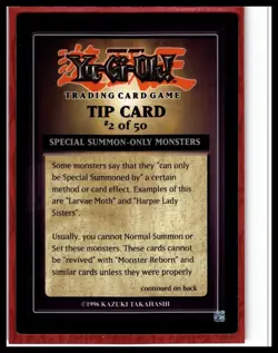 1996 YuGiOh Dark Revelation Tip Card #2/50 - Image 1