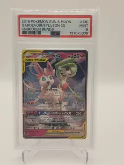 PSA 9 Gardevoir & Sylveon GX 130/214 Unbroken Bonds Sun & Moon 2019 Pokemon TCG - Image 1