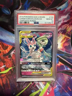 2019 POKEMON SM UNBROKEN BONDS #130/214 GARDEVOIR SYLVEON GX TAG TEAM PSA 10 - Image 1