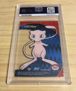 2000 Topps Pokemon TV Animation Clear Cards #PC7 MEW PSA 8 Near Mint - Image 2