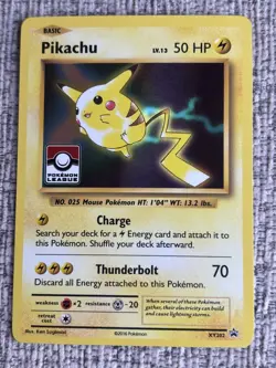 Pikachu XY202 Evolutions Exclusive League Holo Rare Promo Pokemon Card #1 - Image 1