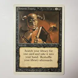 MTG Magic the Gathering Demonic Tutor Revised Edition Regular, LP Condition - Image 1
