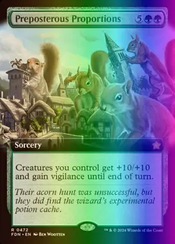 MTG Magic the Gathering Preposterous Proportions (472/789) Foundations NM FOIL - Image 1