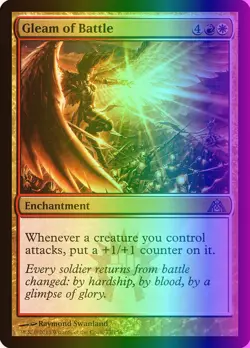 MTG Magic the Gathering Gleam of Battle (73/172) Dragon's Maze LP FOIL - Image 1