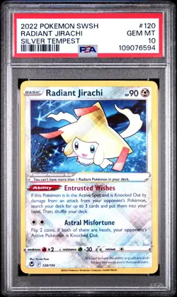 Radiant Jirachi PSA 10 2022 Silver Tempest #120 Pokemon Card - Image 1
