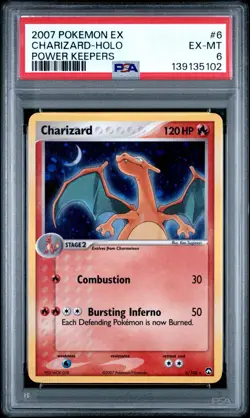 2007 Pokemon EX Power Keepers Charizard-Holo #6 PSA EX-MT 6 - Image 3