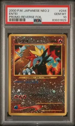 PSA 10 - 2000 POKEMON JAPANESE NEO 2- ENTEI PROMO - REVERSE FOIL #244 - Image 1