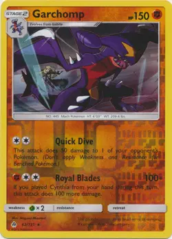 4x Lightly Played Garchomp - 62/131 - Holo Rare - Reverse Holo Pokemon Forbidden - Image 1