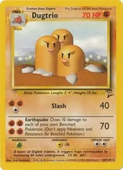 2x Heavily Played Dugtrio - 23/130 - Rare - Unlimited Edition Pokemon Base Set 2 - Image 1