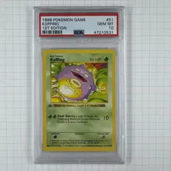 Pokemon Koffing 1st Edition Shadowless Base Set #51/102 PSA 10 Gem Mint - Image 1