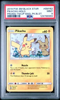 2019 POKEMON SM BLACK STAR PROMO TEAM UP SINGLE PACK BLISTERS PIKACHU-HOLO PSA 9 - Image 1