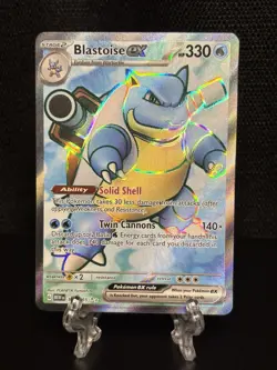 Pokemon TCG Blastoise EX 184/165 Scarlet & Violet Holo Ultra Rare Full Art NM - Image 1