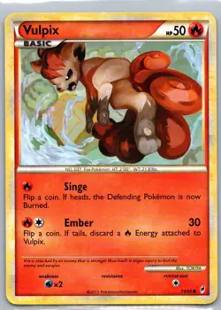Pokemon TCG Vulpix 75/95 Call of Legends LP - Image 1