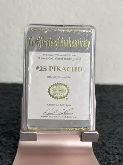 1999 Pokemon 23K Gold Plated Pikachu and Poliwhirl Trading Cards Burger King - Image 4