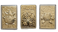 x3 Pokemon TCG Burger King 23k Gold Plated Cards Togepi Charizard Poliwhirl 1999 - Image 1