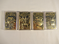 Lot 4 1999 Pokemon Burger King Gold Plated Cards Poliwhirl Pikachu Togepi Mewtew - Image 1