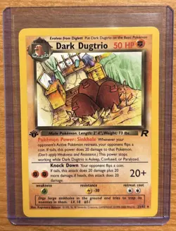 Dark Dugtrio 1st Edition 23/82 Team Rocket Pokemon TCG 2000 NM NP - Image 1