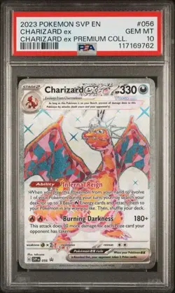 2023 POKEMON SVP EN-SV BLACK STAR PROMO #056 CHARIZARD ex PREMIUM COLL. PSA 10 - Image 1