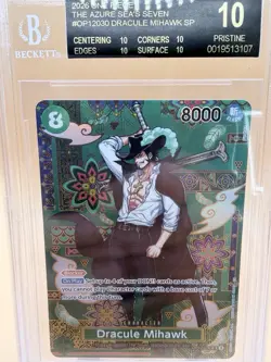 **POP 1** Dracule Mihawk - OP12-030 (SP) The Azure Sea's Seven BGS 10 BLACK LB - Image 1