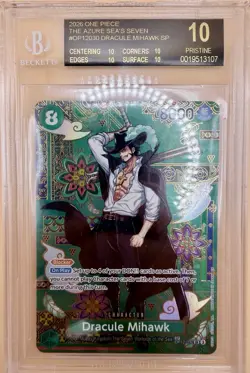 **POP 1** Dracule Mihawk - OP12-030 (SP) The Azure Sea's Seven BGS 10 BLACK LB - Image 3