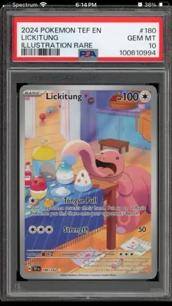 Pokemon TCG Lickitung 180/162SV05 Temporal Forces Holo PSA 10 - Image 1