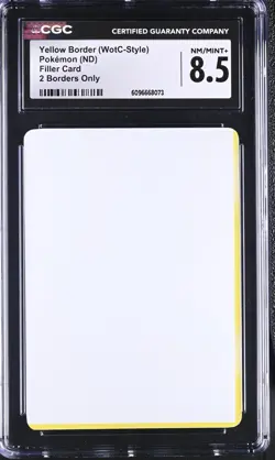 POKEMON YELLOW BORDER WOTC STYLE FILLER CARD 2 Borders Only ERROR CGC 8.5 NM - Image 1