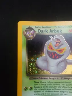Pokemon Card Dark Arbok 2/82 Holo Vintage Rare Error 1999-23000 Print - Image 3