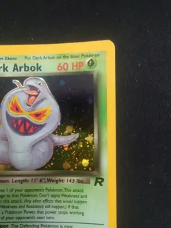 Pokemon Card Dark Arbok 2/82 Holo Vintage Rare Error 1999-23000 Print - Image 4