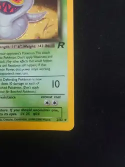 Pokemon Card Dark Arbok 2/82 Holo Vintage Rare Error 1999-23000 Print - Image 5