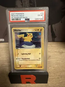 2007 Pokemon Pikachu Holo P5 Inverted Back Error PSA 6 EX-MT - Image 1