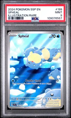 Spheal IR PSA 9 2024 Surging Sparks #199 Pokemon Card - Image 1